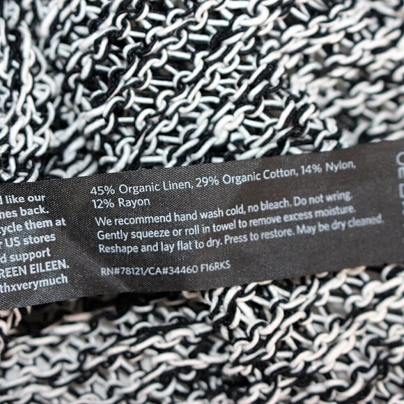 Eileen Fisher - Cap Sleeve, Open Front Cardigan in Melange Linen Grain Twist - L - Picture 6 of 10